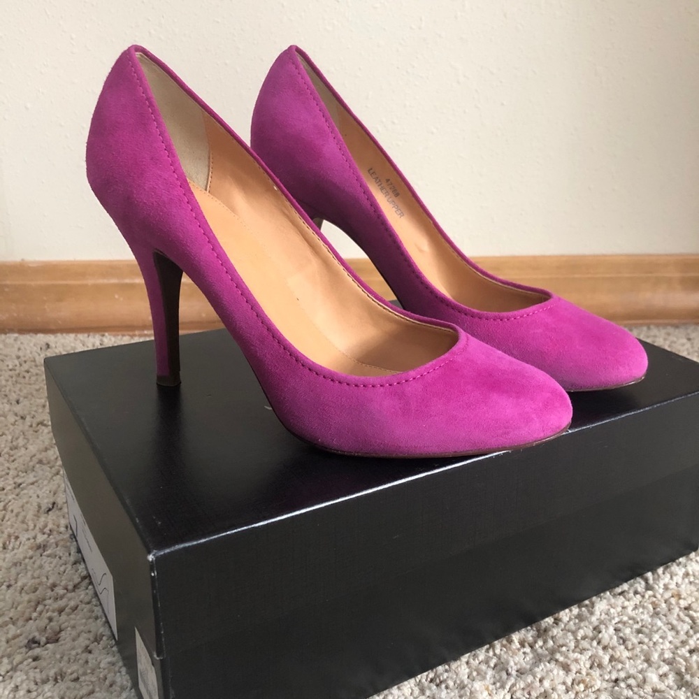J. Crew Pink Wild Berry Mona Suede Pumps - size 7